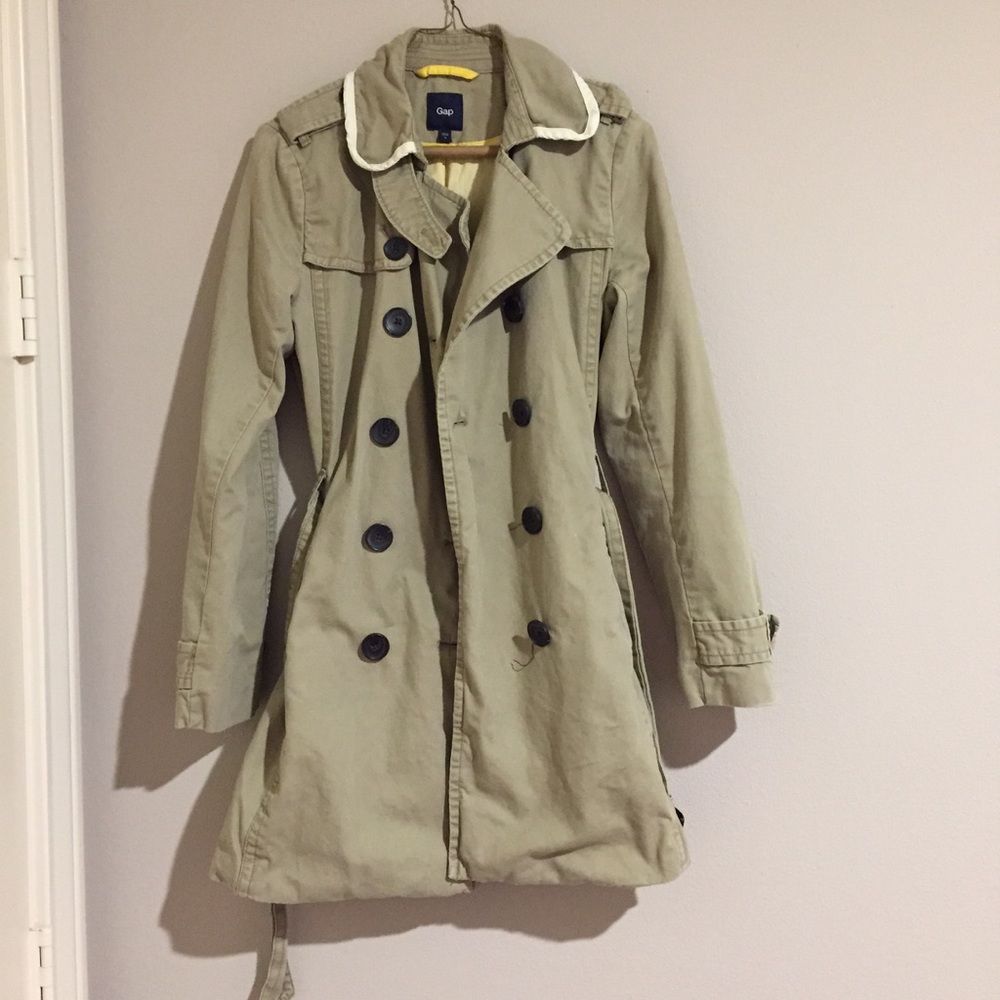 Gap piped collar trench coat